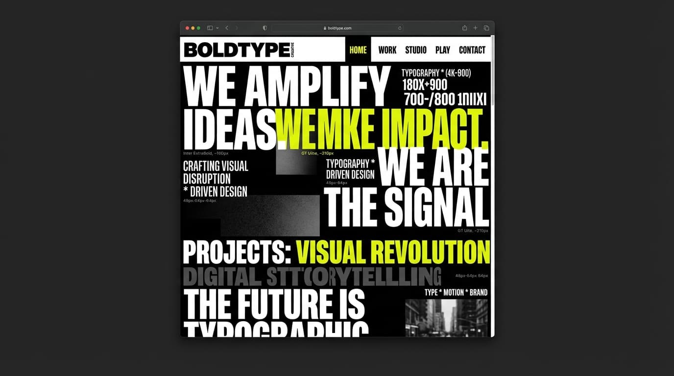 Website preview from the Bold Typography Agency prompt
