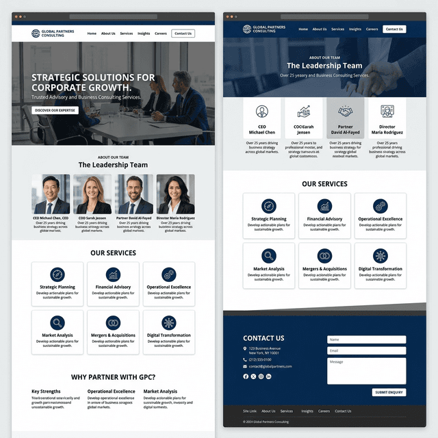 Website preview from the Corporate Professional Site prompt