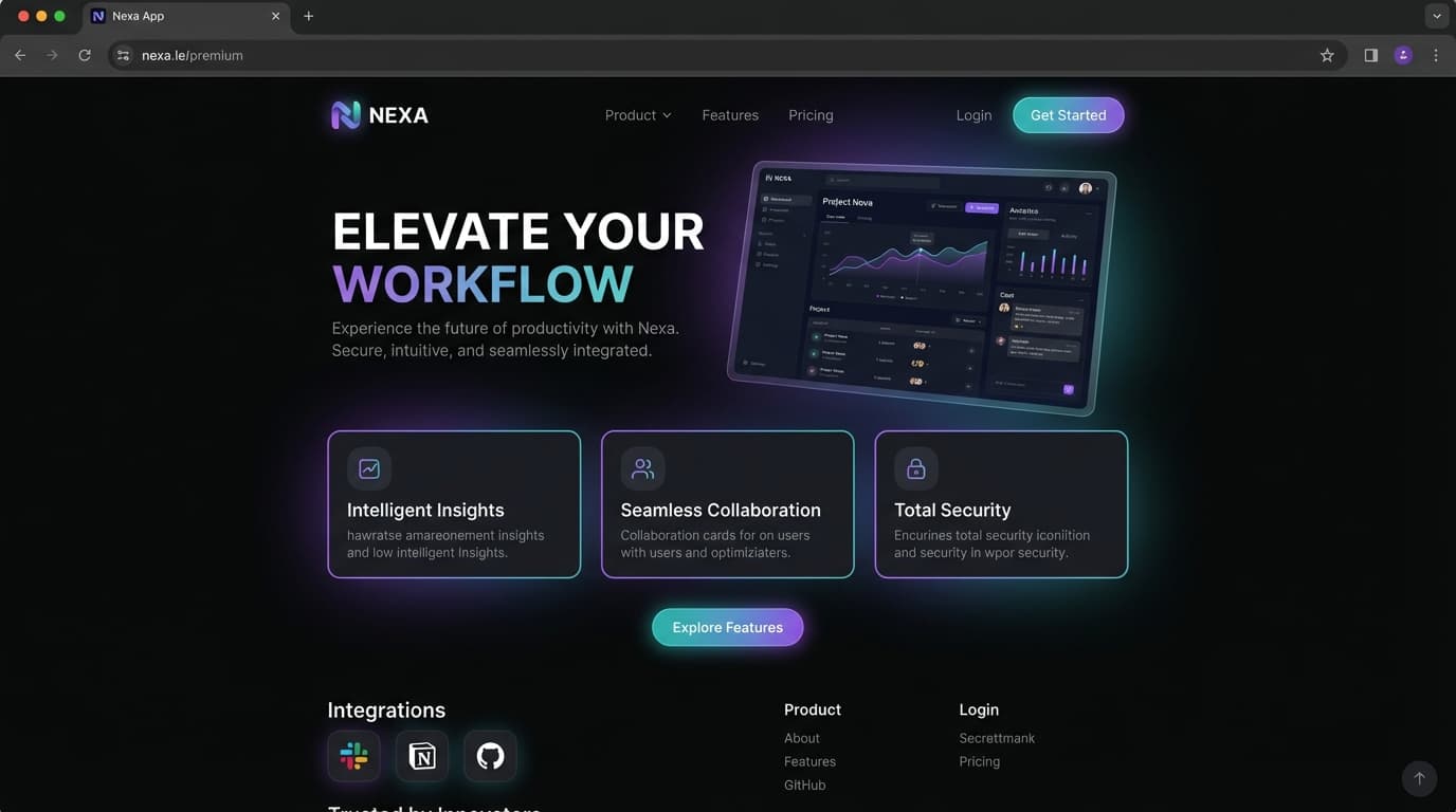 Website preview from the Dark Mode Premium App prompt