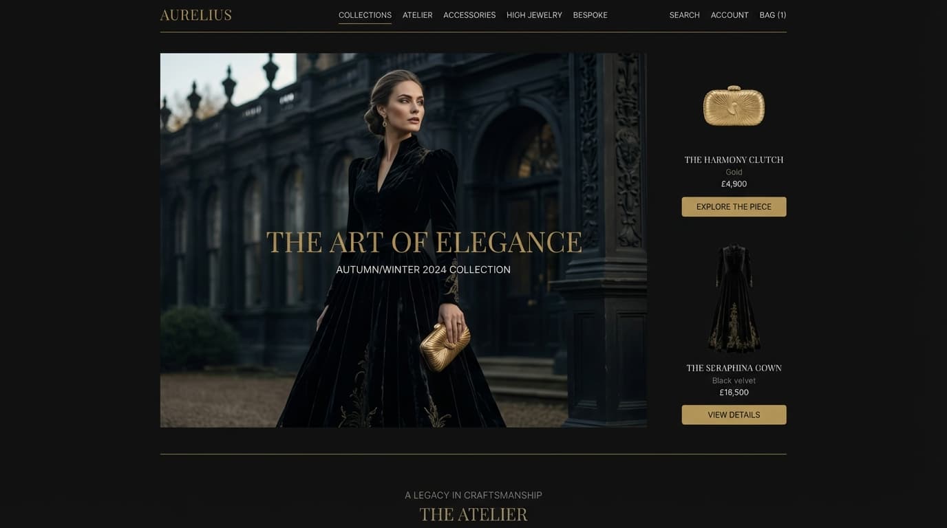 Website preview from the Luxury High-End Brand prompt